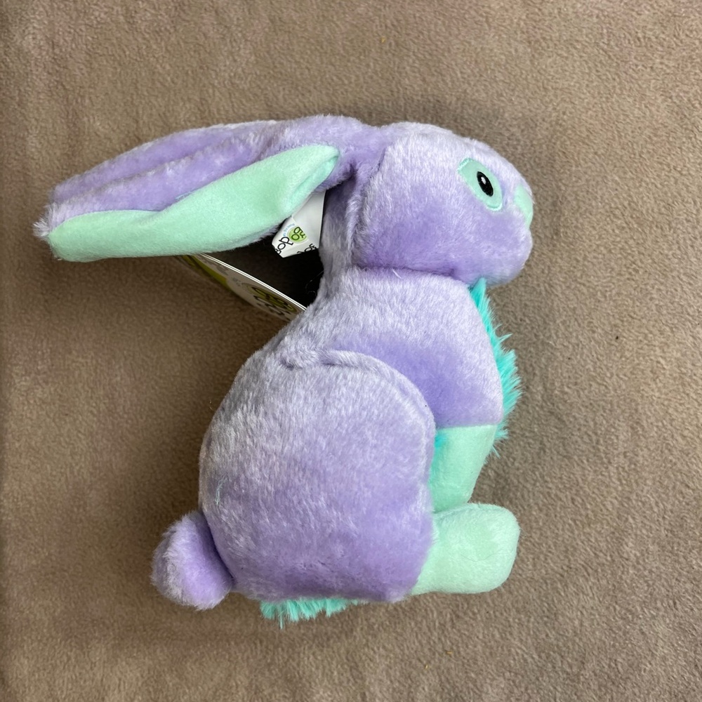 Godog Chew Guard Rabbit Plush Dog Toy Purple